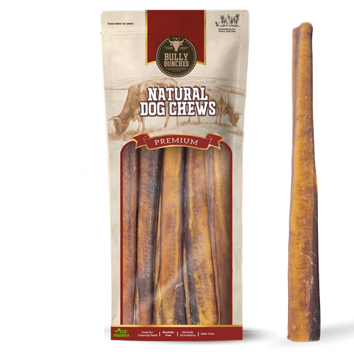 12-inch monster bully stick for dogs - single ingredient, natural, odour-free | Ombrava